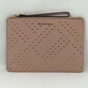 Michael Kors Jet Set Zip XL Clutch Pastel Pink